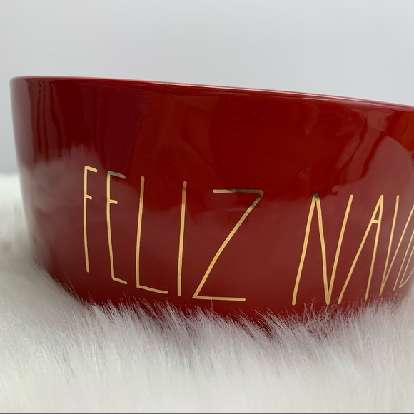 Rae Dunn FELIZ NAVIDOG Ceramic Dog Bowl NEW - Picture 2 of 9